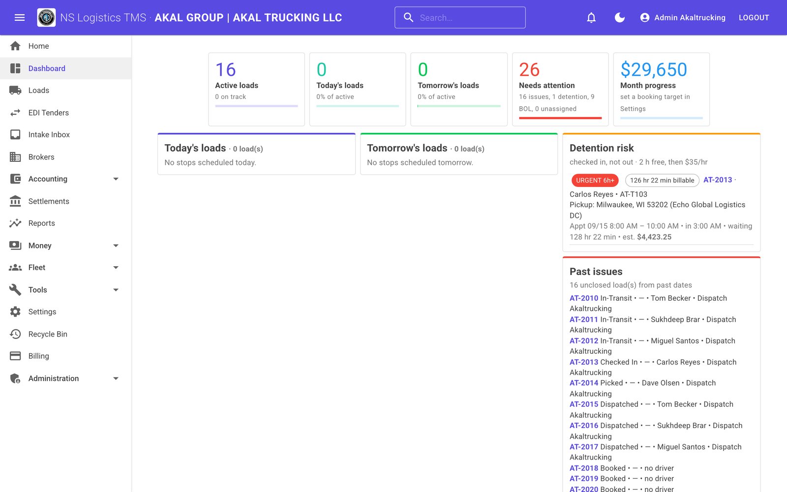 Ops dashboard